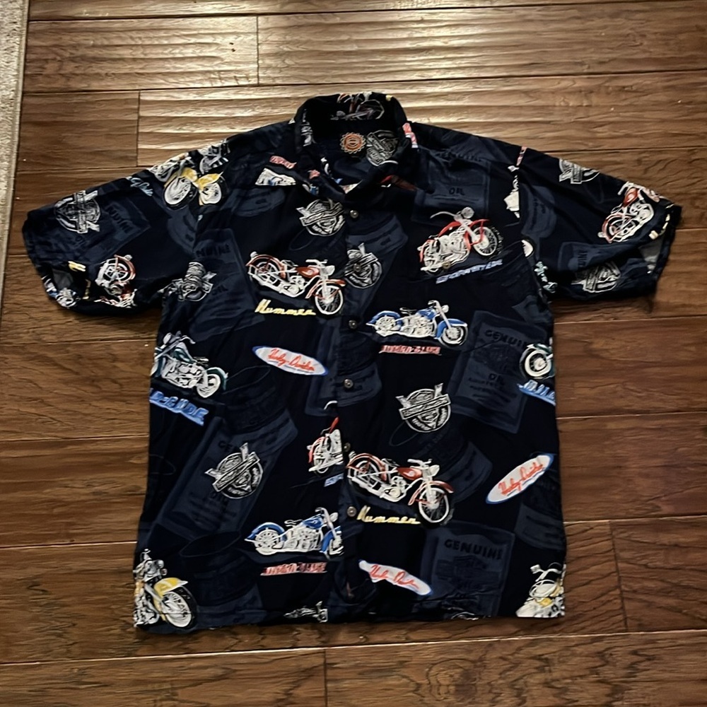 Harley-Davidson Men's Vintage All Over Print Shirt Sleeve Shirt S